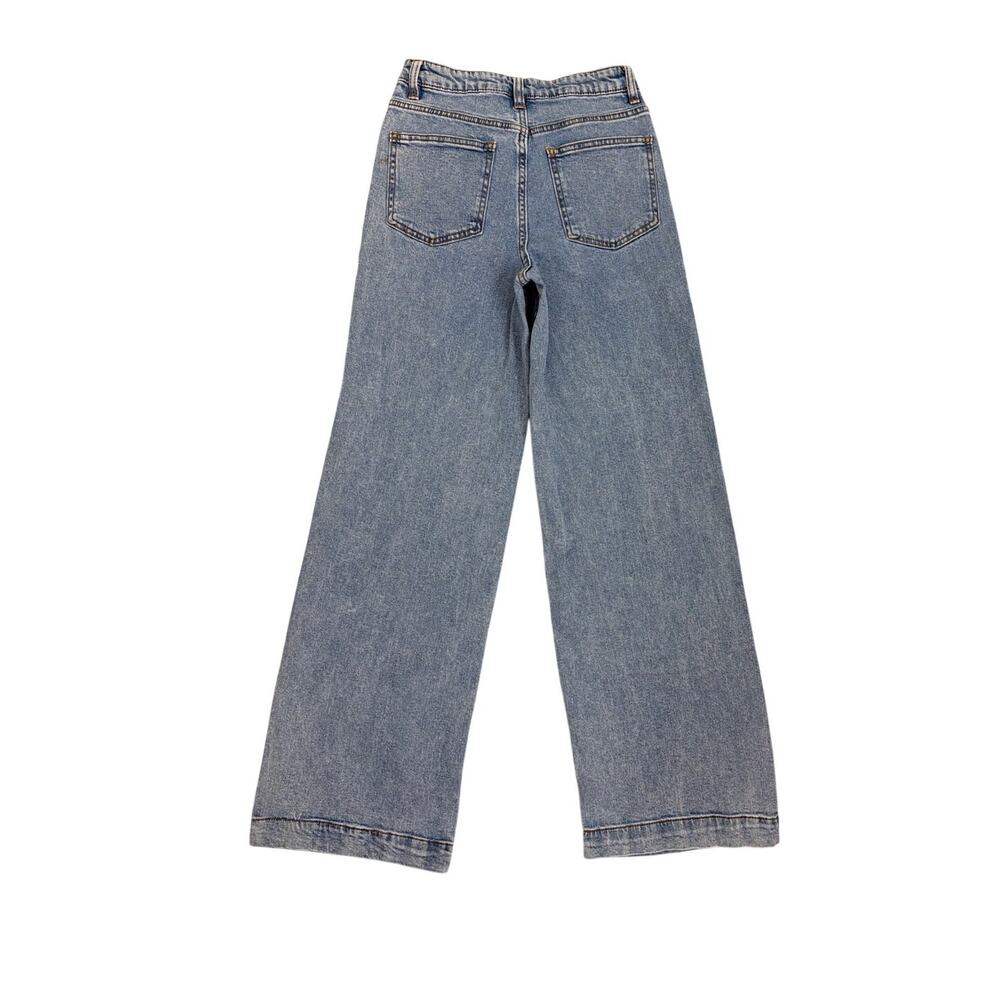 OAT NYC Wide Leg High Rise Loose Fit Light Wash Denim Blue Jeans Size 2 | 26 - Picture 2 of 5